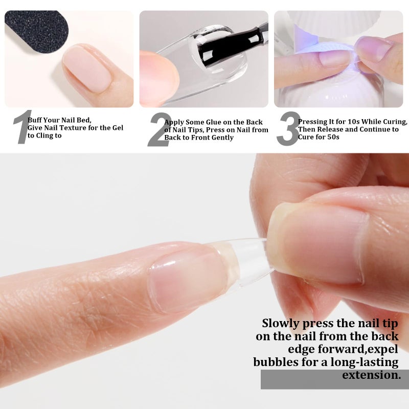 EODCI Gel Nail Tips Glue, 15ml Nail Glue Gel Soak Off Glue Super Strong Nail Glue U V Cured Needed Acrylic Nail Gel for Nails Extension Fake Nails Press On Nails - Image 3